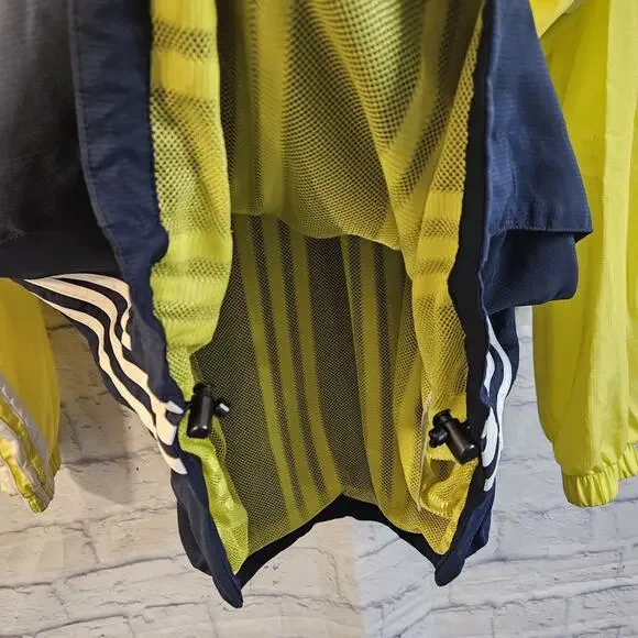 ADIDAS Men Arondak Windbreaker Jacket Sz M Pullover 1/2 Zip Blue Yellow - Picture 4 of 8